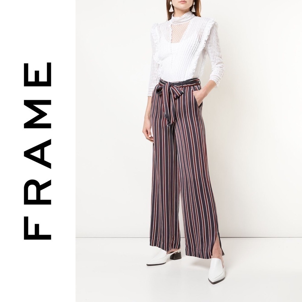 Frame Stripe Side Slit Easy Pant